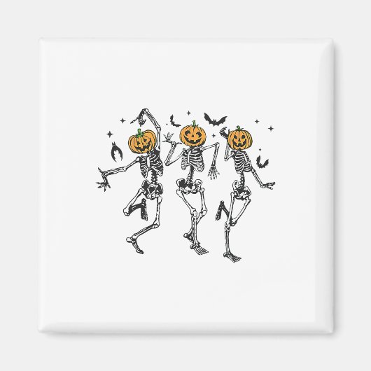 おもしろいハロウィーンカボチャ踊りスケルトン衣装Wom マグネット (正面)