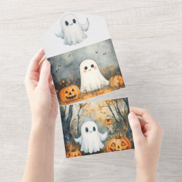 おもしろいハロウィーンカード オールインワン招待状