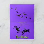 おもしろいハロウィーンカードW/Basset Hound、Frog、Spiders カード (内部)