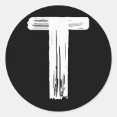 おもしろいハロウィーンカーニバル衣装レターTグリーンヴィント ラウンドシール (正面)