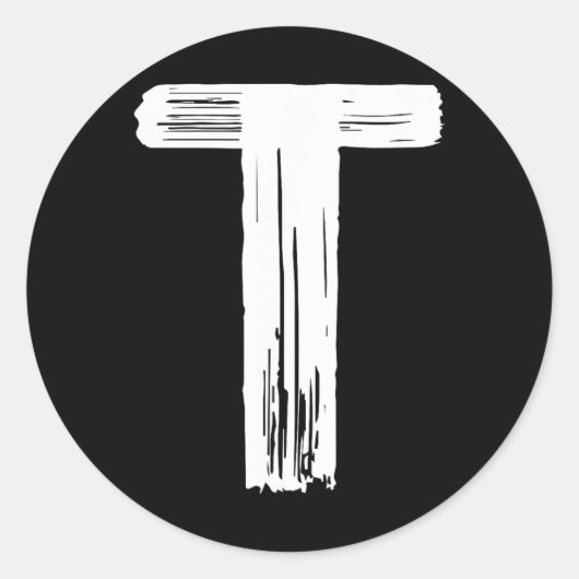 おもしろいハロウィーンカーニバル衣装レターTグリーンヴィント ラウンドシール (正面)