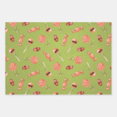 おもしろいハロウィーンキャンディとスカル ラッピングペーパーシート (正面2)