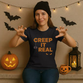 おもしろいハロウィーンシャツ、クリープ実在ス・アイズ Tシャツ