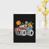 おもしろいハロウィーンスケルトンモンスタートラックキッズボーイズトッド カード (黄色い花)