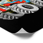 おもしろいハロウィーンスケルトンモンスタートラックキッズボーイズトッド ポスター (角)