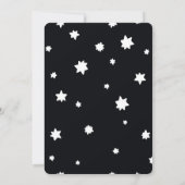 おもしろいハロウィーンスーパーヒーロー衣装パーティーb&w 招待状 (裏面)