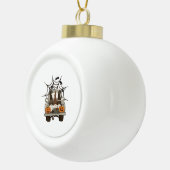 おもしろいハロウィーンデザインハロウィーン格言オン セラミックボールオーナメント (右)