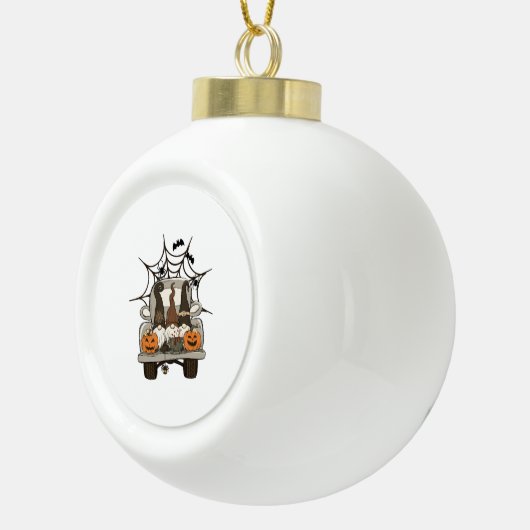 おもしろいハロウィーンデザインハロウィーン格言オン セラミックボールオーナメント (右)