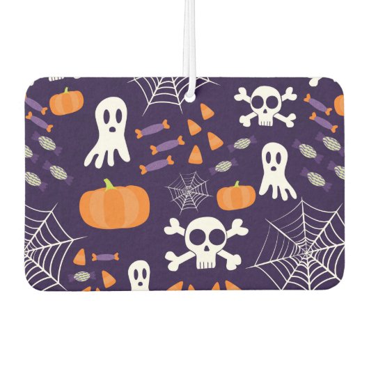 おもしろいハロウィーンパターン カーエアーフレッシュナー (正面)