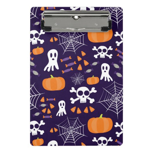 おもしろいハロウィーンパターン ミニクリップボード (正面)