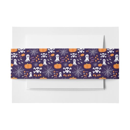 おもしろいハロウィーンパターン 招待状ベリーバンド (正面例)