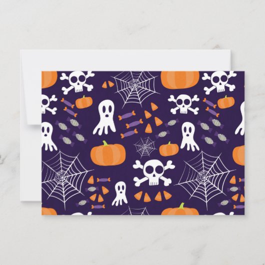 おもしろいハロウィーンパターン 招待状 (正面)