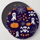おもしろいハロウィーンパターン 缶バッジ (正面&裏面)