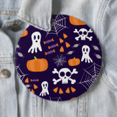 おもしろいハロウィーンパターン 缶バッジ (インサイチュ)