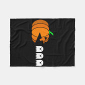 おもしろいハロウィーンパンプキ食べ物ン幽霊 フリースブランケット (正面(横))