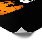 おもしろいハロウィーンパンプキ食べ物ン幽霊 ポスター (角)