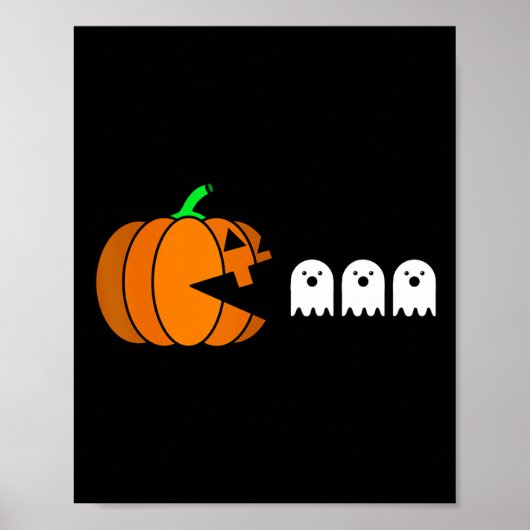 おもしろいハロウィーンパンプキ食べ物ン幽霊 ポスター (正面)