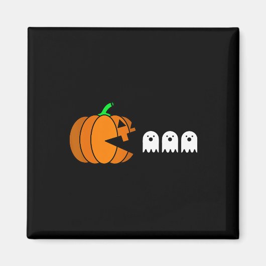 おもしろいハロウィーンパンプキ食べ物ン幽霊 マグネット (正面)