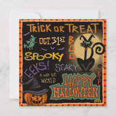 おもしろいハロウィーンブラックキャットカボチャのインスピレーション シーズンカード (正面)