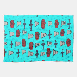 おもしろいハロウィーンプリントオンブルー キッチンタオル