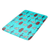 おもしろいハロウィーンプリントオンブルー バスマット (アングル)