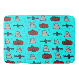 おもしろいハロウィーンプリントオンブルー バスマット