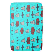 おもしろいハロウィーンプリントオンブルー バスマット (正面縦)