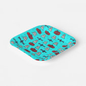 おもしろいハロウィーンプリントオンブルー ペーパープレート (傾斜あり)