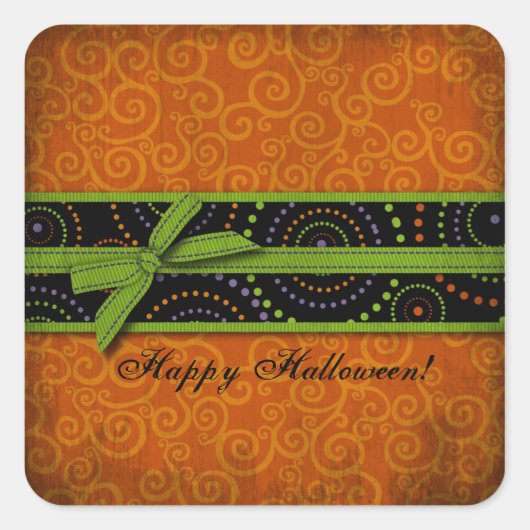 おもしろいハロウィーンプリント スクエアシール (正面)
