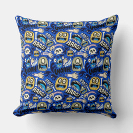 おもしろいハロウィーンモンスターパターン クッション