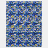 おもしろいハロウィーンモンスターパターン フリースブランケット (正面)