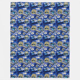 おもしろいハロウィーンモンスターパターン フリースブランケット