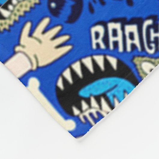 おもしろいハロウィーンモンスターパターン フリースブランケット (角)