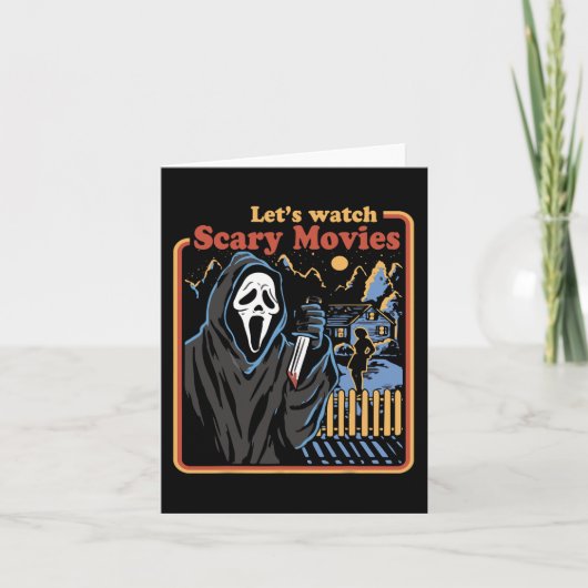 おもしろいハロウィーンレッツホラー映画幽霊 カード (正面)