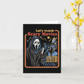 おもしろいハロウィーンレッツホラー映画幽霊 カード (黄色い花)
