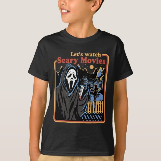 おもしろいハロウィーンレッツホラー映画幽霊 Tシャツ (正面)