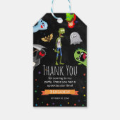 おもしろいハロウィーン子供の誕生日パーティーありがとう ギフトタグ (正面)