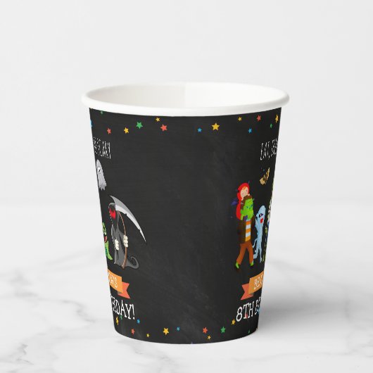 おもしろいハロウィーン子供の誕生日パーティー 紙コップ (左)