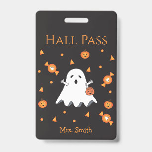 おもしろいハロウィーン幽霊ホールパス バッジ
