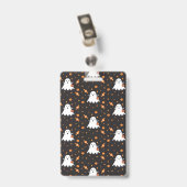 おもしろいハロウィーン幽霊ホールパス バッジ (裏面 （クリップ付）)