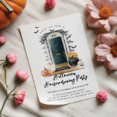 おもしろいハロウィーン引っ越し祝いパーティーパーティーグリーンフロントドア 案内状