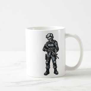 おもしろいハロウィーン戦術的ゾンビ不気味な警察署 コーヒーマグカップ