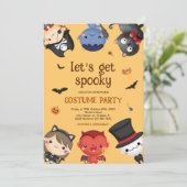 おもしろいハロウィーン衣装パーティーかわいい 招待状 (スタンド正面)