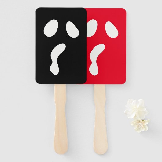 おもしろいハロウィーン顔幽霊怖いパーティー ハンドファン (正面&裏面)