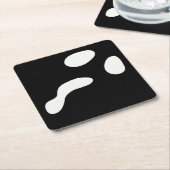 おもしろいハロウィーン顔幽霊怖いパーティー ペーパーコースター (アングル)