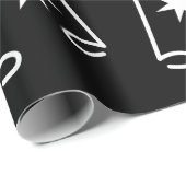 おもしろいハロウィーン骨格星付きラッピング紙 ラッピングペーパー (ロールコーナー)