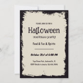 おもしろいハローウィンパーティベージュ招待状（写真あり） 招待状 (裏面)