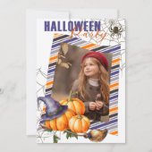 おもしろいハローウィンパーティホワイト招待状と写真 招待状 (正面)