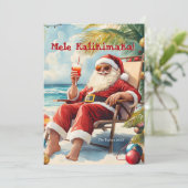 おもしろいハワイメレカリキマカクリスマスフォト シーズンカード (スタンド正面)