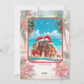 おもしろいハワイメレカリキマカクリスマスフォト シーズンカード (裏面)